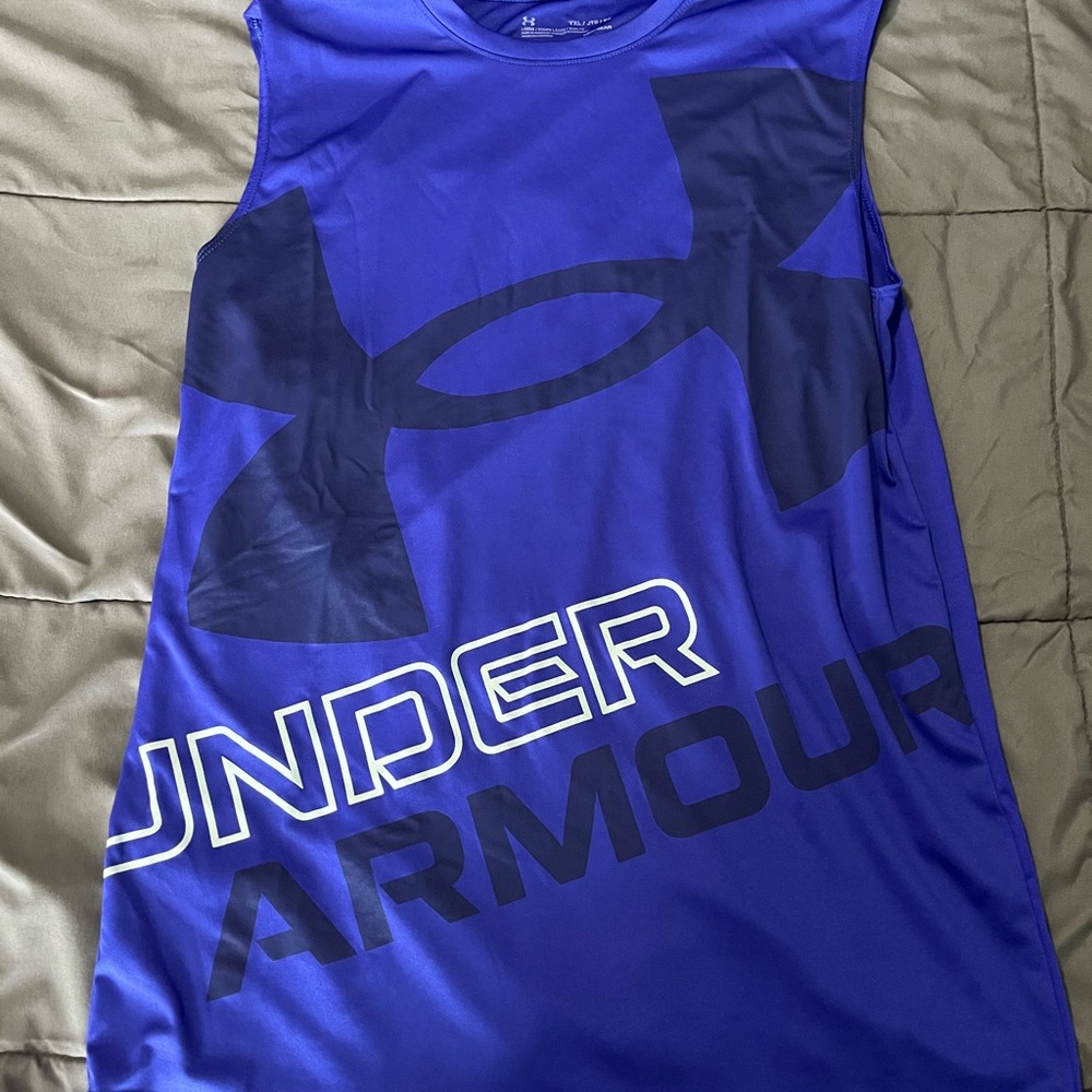 Under Armour Kids Vibrant Blue Logo Tank Top